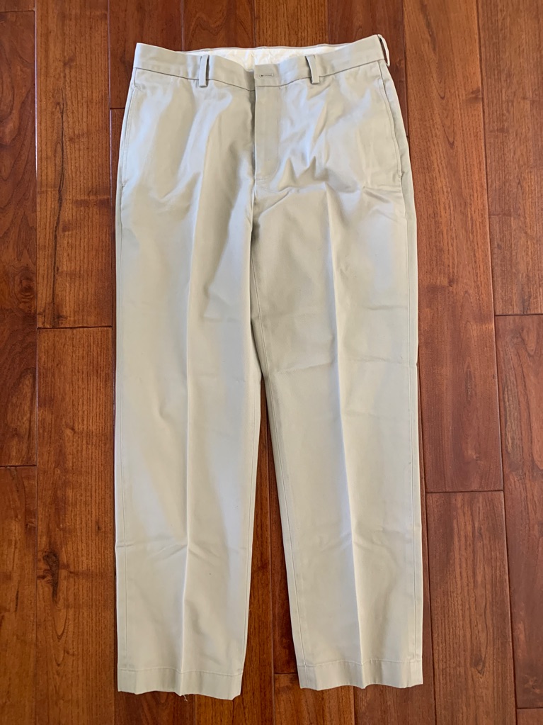 "346" Brooks Brothers Clark Advantage Chino Pants Tan Kahki Flat Front 33x30